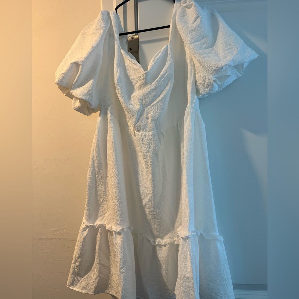 Puff Sleeve White Dress